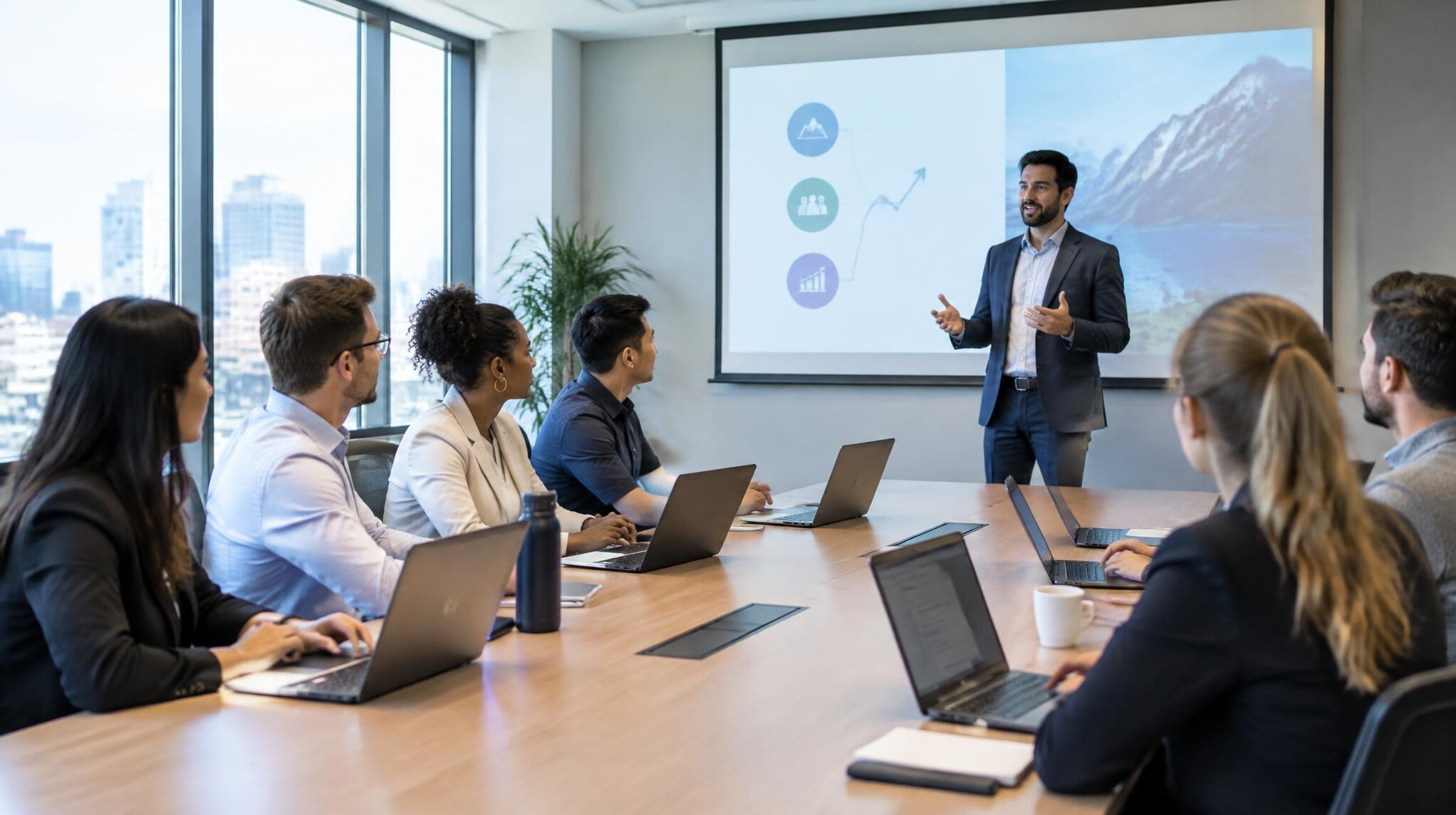 Corporate training session in a conference room