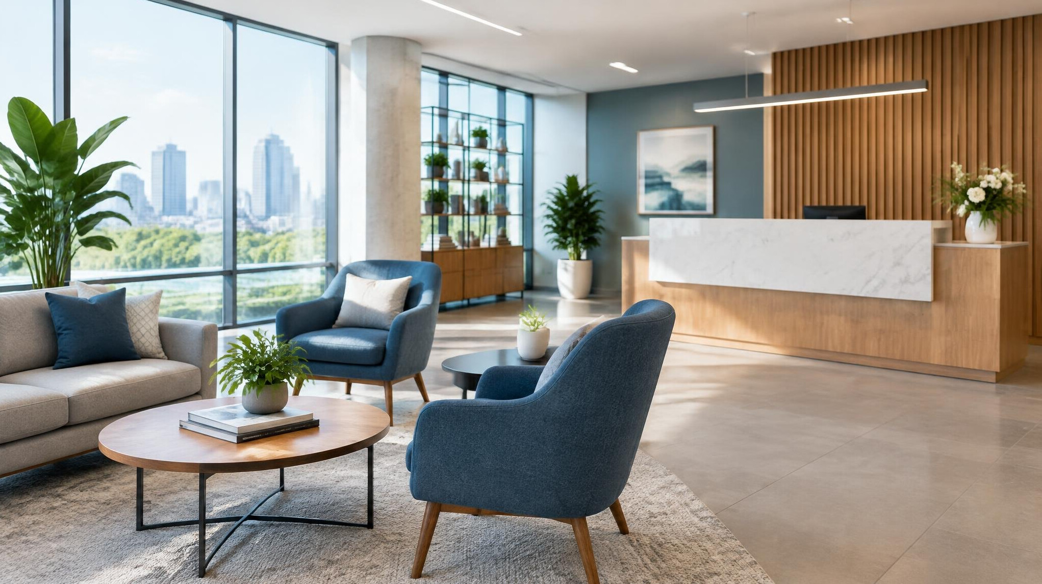 Modern office reception area